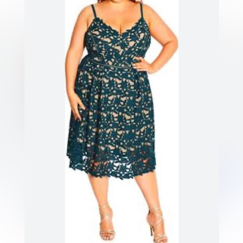 NEW City chic women’s plus size dress So Fancy FF Emerald size XL/22